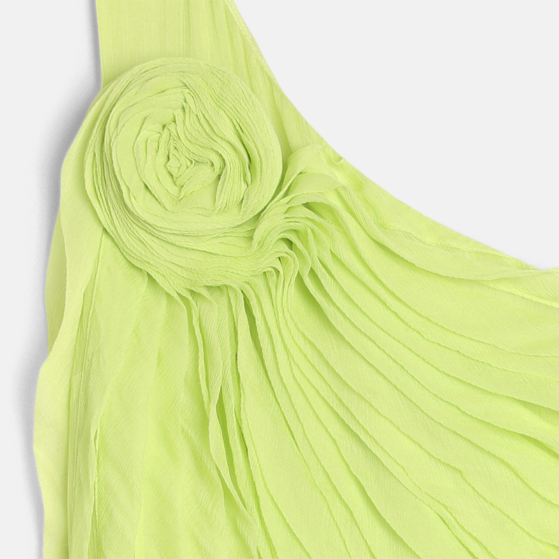 Super Flea Market+Halston+Lime mini dress+Toni Garrn2